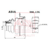 Шрус внутренний левый 28x37.5x23 12 <b>ASVA RNILLOG</b>