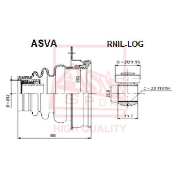 Шрус внутренний левый 28x37.5x23 12 <b>ASVA RNILLOG</b>