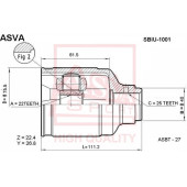 Шрус внутренний 22x40x25 SUBARU LEGACY B10 89-> [12] <b>ASVA SBIU1001</b>