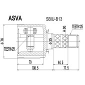 Шрус внутренний 29x35x25 12 <b>ASVA SBIUB13</b>