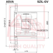 Шрус внутренний левый SUZUKI GRAND VITARA JB627 <b>ASVA SZILGV</b>