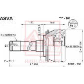 Шрус наружный 30x72.3x30 <b>ASVA TY101</b>