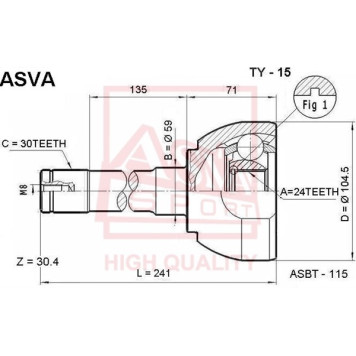 Шрус (гарантия 12 месяцев) [12] <b>ASVA TY15</b>