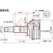 Шрус (гарантия 12 месяцев) [12] <b>ASVA TY25A48</b>
