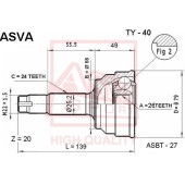 Шрус наружный 26x58x24 12 <b>ASVA TY40</b>