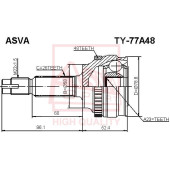 Шрус наружный 23x58x26 12 <b>ASVA TY77A48</b>