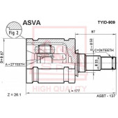Шрус внутренний левый 27x50x24 TOYOTA CAMRY MCV30 43040-06080 43040-28010 43040-28011 43040-280 12 <b>ASVA TYID909</b>