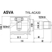 Шрус внутренний 27x50x24 12 <b>ASVA TYILACA30</b>
