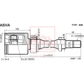 Шрус внутренний правый 27x41x24 TOYOTA CAMRY MCV30 43030-06070/ 43030-33050/ 43030-33051/ 43030-33 [12] <b>ASVA TYIP909</b>