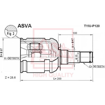 Шрус внутренний 30x47x30 [12] <b>ASVA TYIUP120</b>
