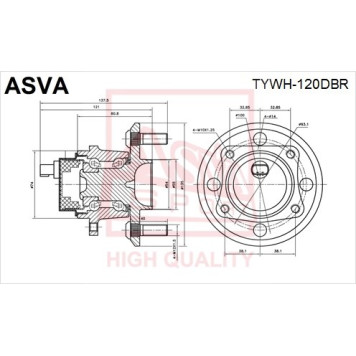 Ступица [12] <b>ASVA TYWH120DBR</b>