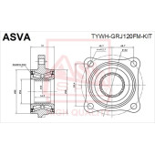 Подшипник передней ступицы с магниным кольцом абс <b>ASVA TYWHGRJ120FMKIT</b>