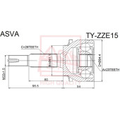 Шрус наружный 23X61X26 [12] <b>ASVA TYZZE15</b>