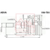 Шрус наружный 27x63x38 12 <b>ASVA VWT51</b>
