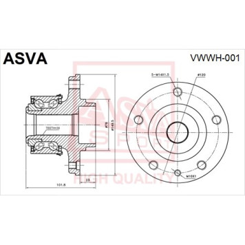 Ступица 12 <b>ASVA VWWH001</b>