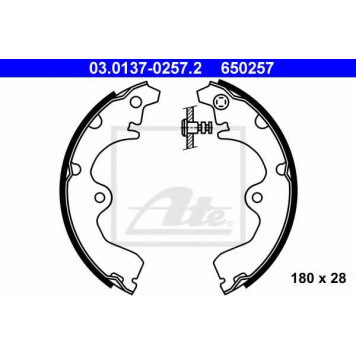 Комплект тормозных колодок для TOYOTA PASEO(EL44#,EL54), STARLET(#P8#,EP91) <b>ATE 03.0137-0257.2 / 650257</b>