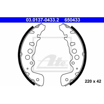Комплект тормозных колодок для SUZUKI GRAND VITARA(FT,GT,JT) <b>ATE 03.0137-0433.2 / 650433</b>