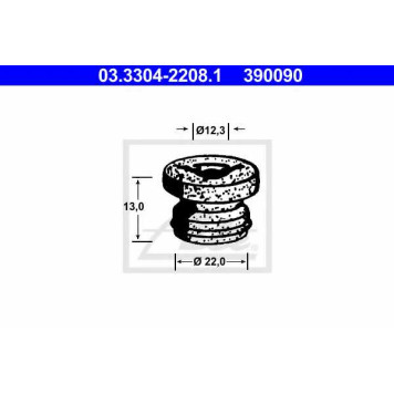 Пробка, бачок тормозной жидкости ATE 390090 / 03.3304-2208.1