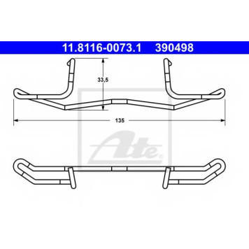 Пружина тормозного суппорта ATE 390498 / 11.8116-0073.1