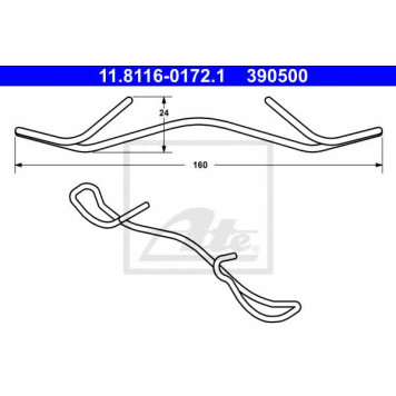 Пружина тормозного суппорта ATE 390500 / 11.8116-0172.1