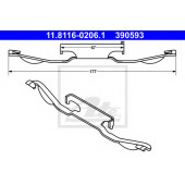 Пружина тормозного суппорта ATE 390593 / 11.8116-0206.1
