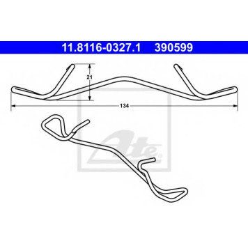 Пружина тормозного суппорта ATE 390599 / 11.8116-0327.1
