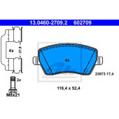 Колодки тормозные дисковые для MERCEDES CITAN Mixto, CITAN / NISSAN NOTE / RENAULT CAPTUR, CLIO, DUSTER, KANGOO Express, KANGOO, LOGAN EXPRESS, MODUS <b>ATE 13.0460-2709.2 / 602709</b>