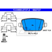 Колодки тормозные дисковые для LAND ROVER FREELANDER(FA#,LF#) / VOLVO S80(AS), V70(BW), XC70 <b>ATE 13.0460-2737.2 / 602737</b>