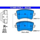 Колодки тормозные дисковые для AUDI A4(8K2,8K5,B8), A5(8F7,8T3,8TA), Q5(8R) <b>ATE 13.0460-2748.2 / 602748</b>
