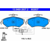 Колодки тормозные дисковые для AUDI A4(8D2, 8D5, 8E2, 8E5, 8EC, 8ED, 8H7, 8HE, B5, B6, B7) / VW PASSAT(3B2, 3B5) <b>ATE 13.0460-2837.2 / 602837</b>