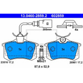 Колодки тормозные дисковые для FORD GALAXY(WGR) / VW SHARAN(7M6,7M8,7M9) <b>ATE 13.0460-2859.2 / 602859</b>