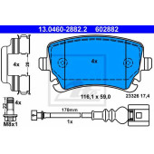 Колодки тормозные дисковые для VW MULTIVAN, TRANSPORTER <b>ATE 13.0460-2882.2 / 602882</b>
