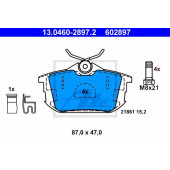 Колодки тормозные дисковые для MITSUBISHI COLT PLUS(Z2#W), COLT(Z2#A,Z3#A) <b>ATE 13.0460-2897.2 / 602897</b>