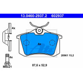 Колодки тормозные дисковые для PEUGEOT 405 / VW CORRADO, GOLF, JETTA, PASSAT, POLO, SCIROCCO, VENTO <b>ATE 13.0460-2937.2 / 602937</b>