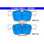 Колодки тормозные дисковые для BMW 1(F20,F21), 3(F30,F31,F34,F35,F80), 4(F32,F33,F36,F82,F83) <b>ATE 13.0460-3866.2 / 603866</b>