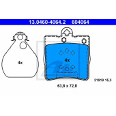 Колодки тормозные дисковые для CHRYSLER CROSSFIRE / MERCEDES C, CLC, CLK, E, SLK <b>ATE 13.0460-4064.2 / 604064</b>