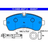 Колодки тормозные дисковые для MERCEDES SPRINTER(906,909) / VW CRAFTER(2E#,2F#) <b>ATE 13.0460-4827.2 / 604827</b>
