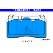 Колодки тормозные дисковые для AUDI A3(8PA), TT(8J3,8J9) / VW TOUAREG(7L6,7L7,7LA,7P5) <b>ATE 13.0460-4833.2 / 604833</b>