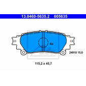 Колодки тормозные дисковые для LEXUS RX(AGL1#,GGL1#,GYL1#) / TOYOTA PRIUS PLUS(ZVW4#) <b>ATE 13.0460-5635.2 / 605635</b>