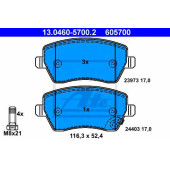 Колодки тормозные дисковые для OPEL AGILA(B) / SUZUKI SPLASH, SWIFT(EZ,MZ) <b>ATE 13.0460-5700.2 / 605700</b>