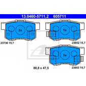 Колодки тормозные дисковые для HONDA ACCORD(CL,CM), CR(RD#), FR(BE), LEGEND(KA7,KA8,KA9), ODYSSEY(RA#), SHUTTLE(RA), STREAM(RN) <b>ATE 13.0460-5711.2 / 605711</b>