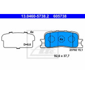 Колодки тормозные дисковые для LEXUS ES(MCV#,VZV#) / TOYOTA CAMRY(#XV3#,ACV3#,MCV3#) <b>ATE 13.0460-5738.2 / 605738</b>
