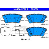Колодки тормозные дисковые для HYUNDAI ACCENT, ELANTRA, i40 CW, i40, SONATA, TUCSON, VELOSTER / KIA OPTIMA, RIO, SOUL <b>ATE 13.0460-5786.2 / 605786</b>