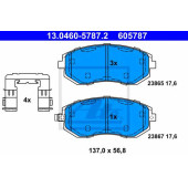 Колодки тормозные дисковые для SUBARU FORESTER(SF,SG,SH), IMPREZA(G3,GD,GG,GH,GR), LEGACY(B13#,BL,BM,BP,BR), OUTBACK(BL,BM,BP,BR) <b>ATE 13.0460-5787.2 / 605787</b>
