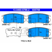 Колодки тормозные дисковые для CHEVROLET CAPTIVA(C100,C140) / OPEL ANTARA <b>ATE 13.0460-5788.2 / 605788</b>