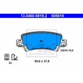 Колодки тормозные дисковые для TOYOTA COROLLA(#E12J#, #E12T#, CDE12#, NDE12#, R1#, ZDE12#, ZER#, ZZE12#) <b>ATE 13.0460-5819.2 / 605819</b>
