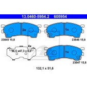Колодки тормозные дисковые для MAZDA 323 F(BJ), 626(GE,GF,GW), FAMILIA(BJ), MX-6(GE), PREMACY(CP), XEDOS 6(CA) <b>ATE 13.0460-5954.2 / 605954</b>
