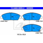Колодки тормозные дисковые для HONDA ACCORD(CC,CD,CE,CF), PRELUDE(BB) <b>ATE 13.0460-5955.2 / 605955</b>