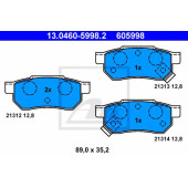 Колодки тормозные дисковые для HONDA ACCORD(CA), CIVIC(EC, ED, EE, EG, EH, EJ, EK, MA, MB, MC), CONCERTO(HW, HWW, MA), CRX(ED, EE, EG, EH), PRELUDE(BA) <b>ATE 13.0460-5998.2 / 605998</b>