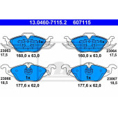Колодки тормозные дисковые для OPEL ASTRA(F07#, F08#, F35#, F48#, F67, F69#, F70), ZAFIRA(F75#) <b>ATE 13.0460-7115.2 / 607115</b>